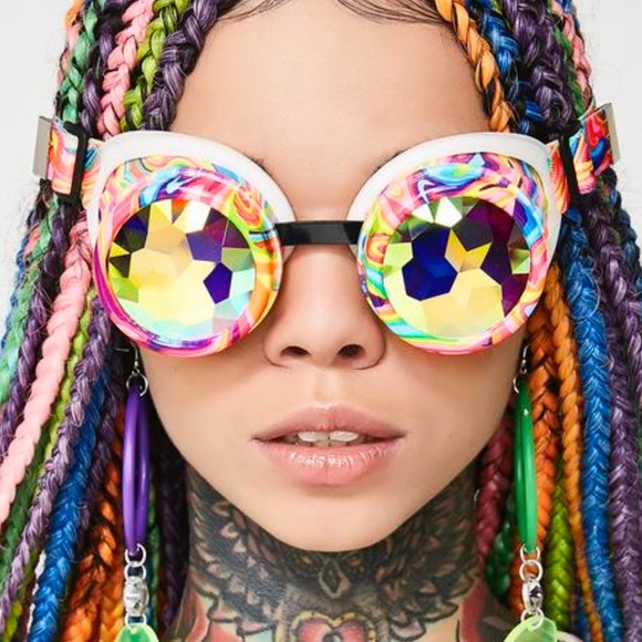 KANDI SWIRL KALEIDOSCOPE GOGGLES (NEW) - Picture 1 of 6
